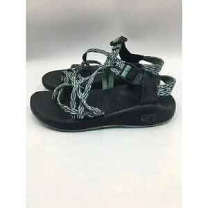 Womens CHACO ZX2 Classic Sz 7 Angular Teal Green Outdoor Strap Sandals Toe Loop